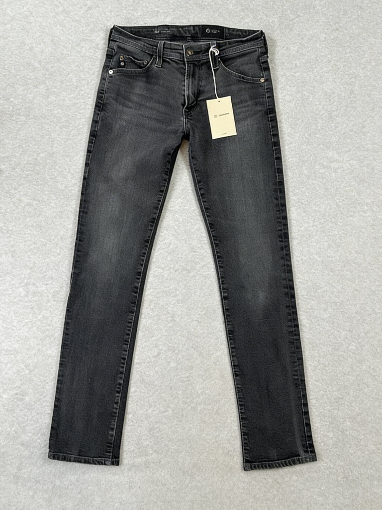 Ag Adriano Goldschmied Mens Size 28wx32l* Tellis Modern Slim Stretch Black Jeans